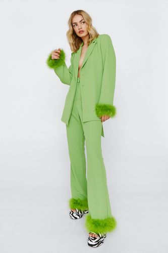 Womens Flared trousers With Feather Trims - - 10 - Nasty Gal - Modalova