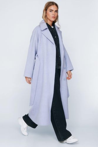 Womens Fuzzy Wool Blend Longline Coat - - 4 - Nasty Gal - Modalova