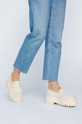 Womens Leather And Suede Mix Chunky Loafers - - 3 - Nasty Gal - Modalova