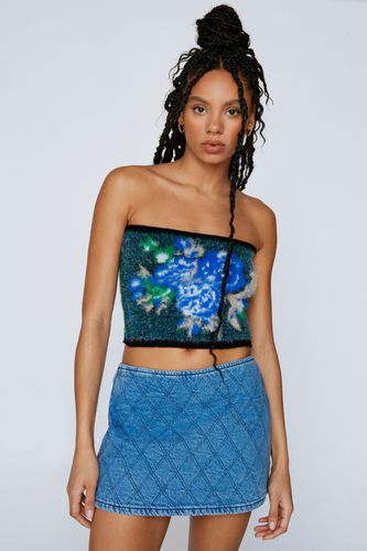 Womens Floral Knitted Bandeau Top - - L - Nasty Gal - Modalova