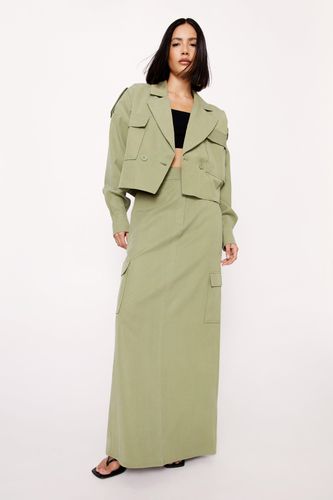 Womens Premium Twill Cargo Maxi Skirt - - 4 - Nasty Gal - Modalova