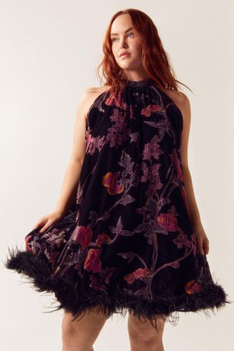 Womens Plus Size Floral Devore Sleeveless Swing Dress - - 22 - Nasty Gal - Modalova