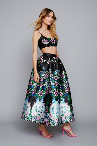 Womens Floral Print Structured Maxi Skirt - - 4 - Nasty Gal - Modalova