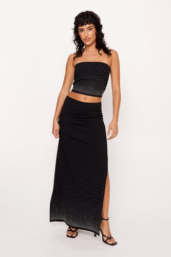 Womens Diamante Detail Maxi Skirt - - 4 - Nasty Gal - Modalova