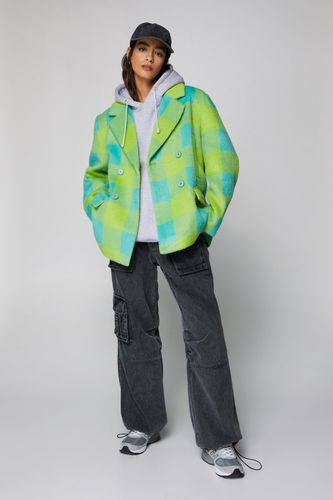 Womens Premium Plaid Blazer Coat - 6 - Nasty Gal - Modalova