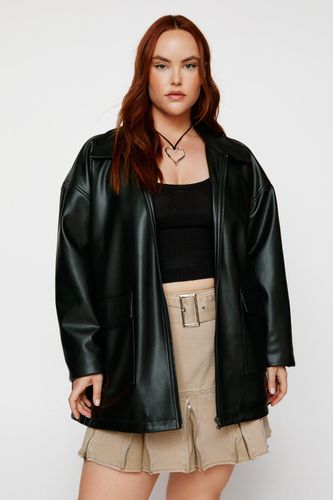 Womens Plus Size Clean Pocket Detail Faux Leather Jacket - - 18 - Nasty Gal - Modalova