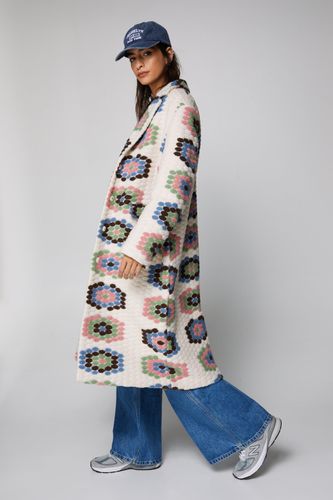 Womens Wool Blend Crochet Trim Coat - - 4 - Nasty Gal - Modalova