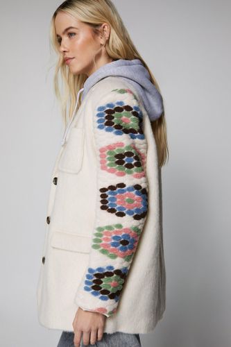 Womens Premium Wool Blend Crochet Blazer Coat - - 4 - Nasty Gal - Modalova