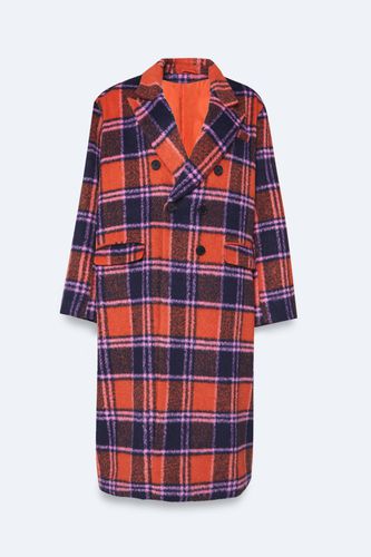 Womens Plus Size Premium Plaid Longline Wool Look Coat - - 16 - Nasty Gal - Modalova