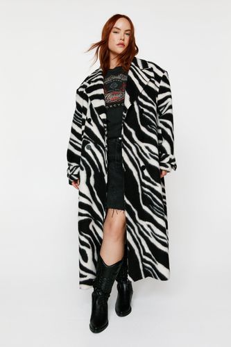Womens Plus Size Print Wool Blend Tailored Coat - 24 - Nasty Gal - Modalova