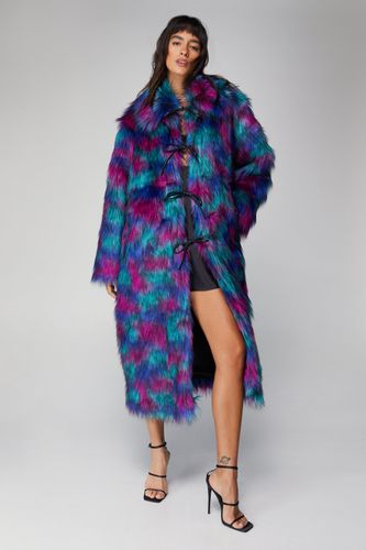 Womens Premium Patterned Faux Fur Longline Coat - - 12 - Nasty Gal - Modalova