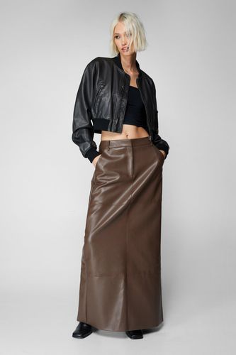 Womens Faux Leather Bonded Tailored Maxi Skirt - - 4 - Nasty Gal - Modalova