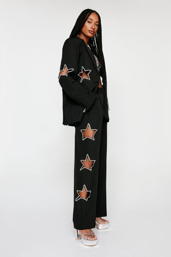 Womens Premium Star Embellished trousers - - 8 - Nasty Gal - Modalova