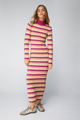 Womens Stripe Knitted Maxi Dress - - S - Nasty Gal - Modalova