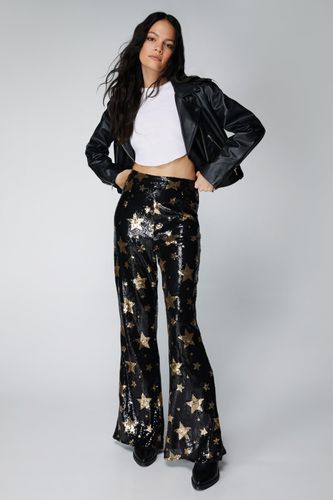 Womens Star Sequin Flare trousers - - 8 - Nasty Gal - Modalova