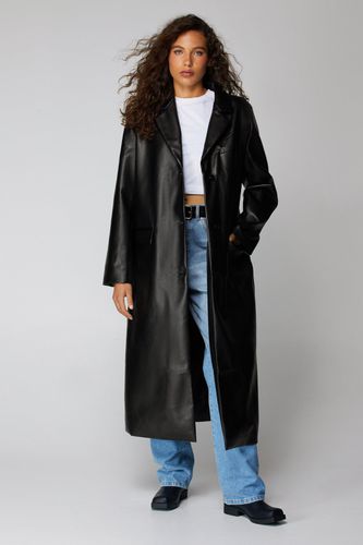 Womens Faux Leather Duster Coat - - 6 - Nasty Gal - Modalova