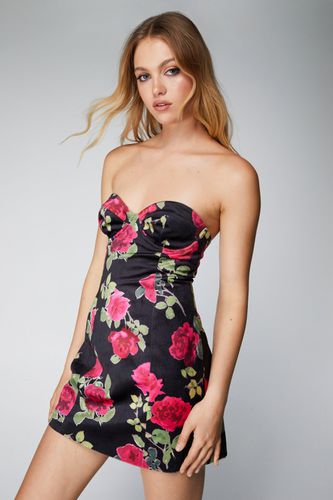 Womens Premium Printed Velvet Bustier Dress - - 4 - Nasty Gal - Modalova