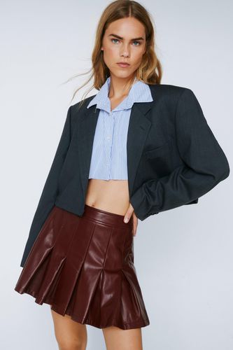 Womens Faux Leather Pleated Mini Tennis Skirt - - 6 - Nasty Gal - Modalova