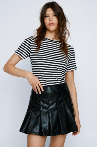 Womens Faux Leather Pleated Mini Tennis Skirt - - 4 - Nasty Gal - Modalova