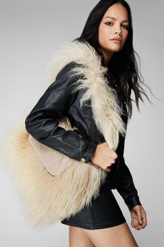 Womens Real Mongolian Fur & Suede Bag - - ONE SIZE - Nasty Gal - Modalova
