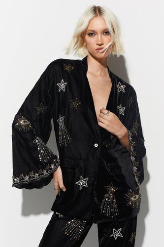 Womens Premium Velvet Embellished Celestial Blazer - - 6 - Nasty Gal - Modalova