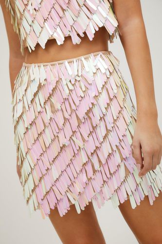 Womens Iridescent Tile Sequin Mini Skirt - - 8 - Nasty Gal - Modalova