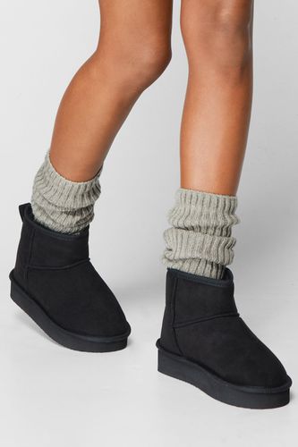 Womens Faux Suede Platform Mini Boots - - 4 - Nasty Gal - Modalova