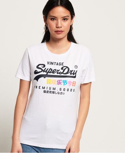 Premium Goods T-Shirt mit Flockprint - Superdry - Modalova