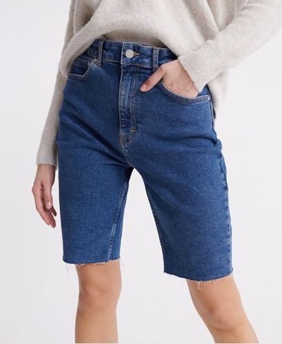 Women's Kari Long Line Shorts Dark Blue / Dark Indigo Aged - Size: 25 - Superdry - Modalova