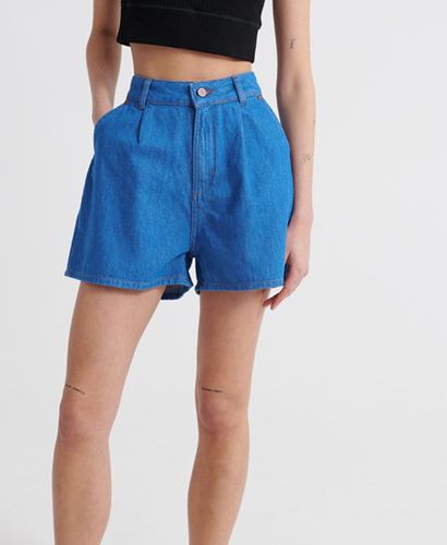 Women's Denim A Line Shorts Dark Blue / Denim Indigo Rinse - Size: 24 - Superdry - Modalova