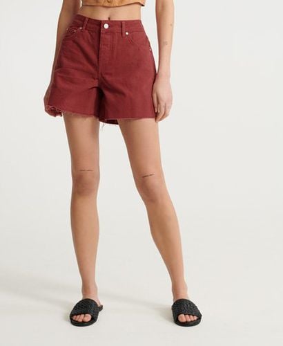 Women's Denim Mid Length Shorts Red / Earth Red - Size: 24 - Superdry - Modalova