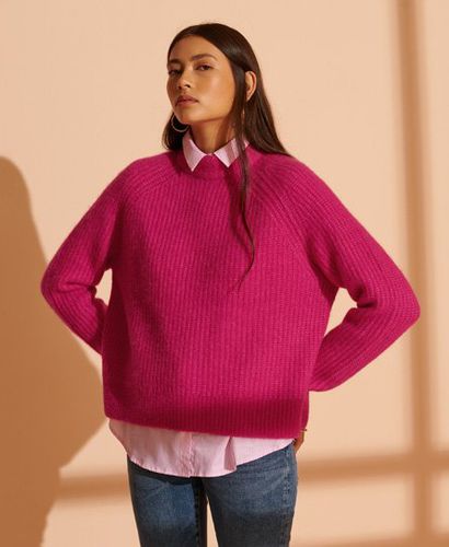 Damen Gerippter Super Lux Pullover mit Rundhalsausschnitt - Größe: 44 - Superdry - Modalova