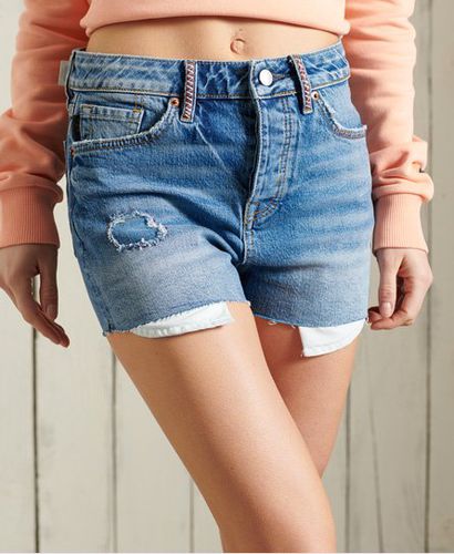 Women's Skinny Hot Shorts Blue / Folk Embriodery - Size: 25 - Superdry - Modalova