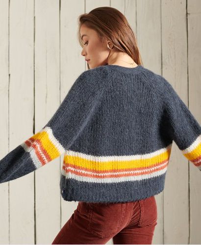 Gestreifte Strickjacke aus Alpakamischgewebe - Superdry - Modalova