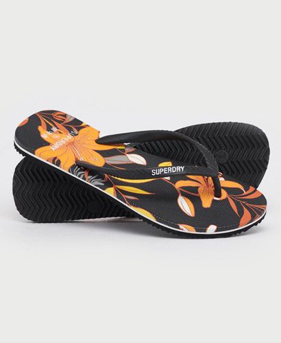 Women's Classic Vintage Flip Flops Black / Black Lillies - Size: S - Superdry - Modalova