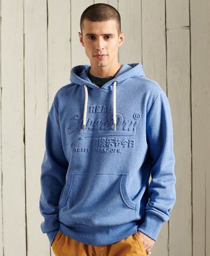 Sudadera de rizo de algodón con capucha y logo en relieve Vintag - Superdry - Modalova