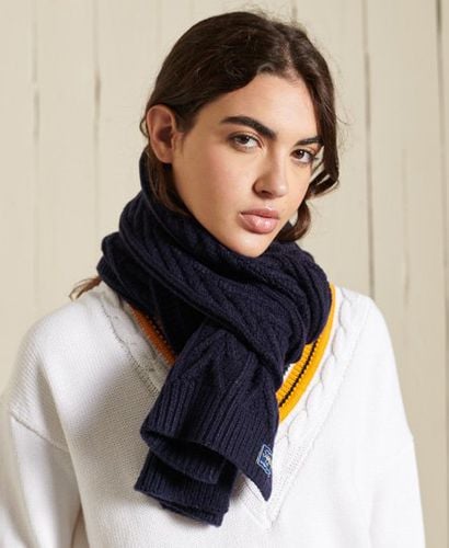 Women's Cable Lux Scarf Navy / Eclipse Navy - Size: 1SIZE - Superdry - Modalova