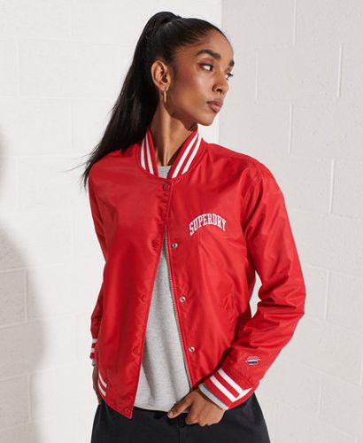 Women's Classic Varsity Baseball Jacket Red / Risk Red - Size: 12 - Superdry - Modalova