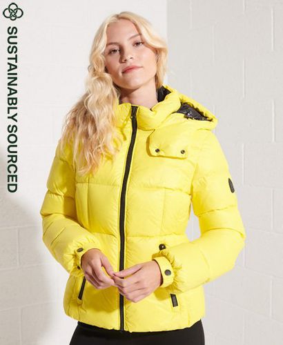 Women's Mountain Hooded Down Jacket Yellow / Citrus Zest - Size: 10 - Superdry - Modalova