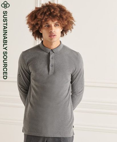 Men's Studios Organic Cotton Pique Polo Shirt / Mid Grey Marl - Size: Xxl - Superdry - Modalova