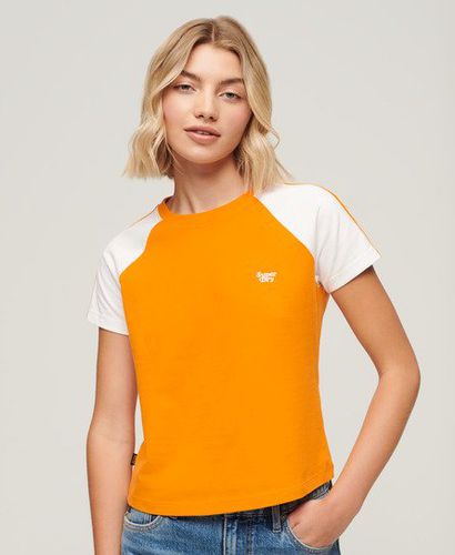 Women's Essential Logo Retro T-Shirt Orange / Satsuma Orange/Optic - Size: 10 - Superdry - Modalova