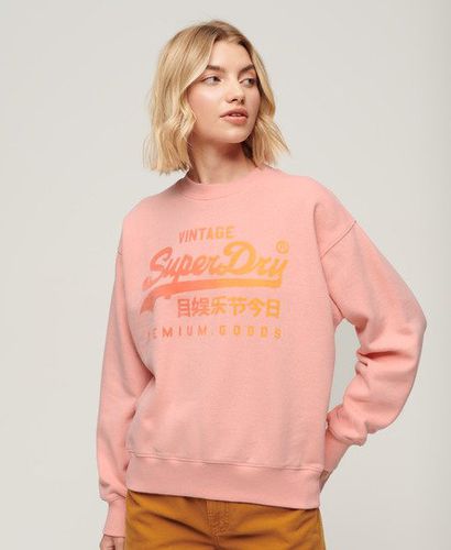 Women's Tonal Loose Sweatshirt / Peach Marl - Size: 16 - Superdry - Modalova
