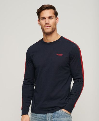 Herren Essential Langarmoberteil mit Retro-Streifen und Logo - Größe: S - Superdry - Modalova