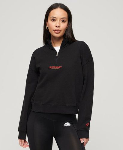 Damen Kastiges Sportswear Logo Sweatshirt mit Halbem Reißverschluss - Größe: 36 - Superdry - Modalova