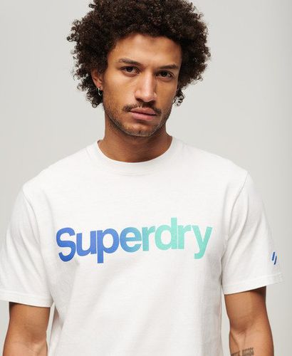 Men's Core Logo Loose T-Shirt White / Brilliant White Fade - Size: L - Superdry - Modalova
