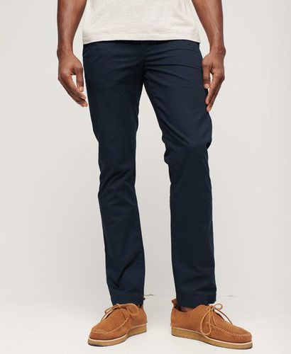Men's Slim Tapered Stretch Chino Trousers Navy / Eclipse Navy - Size: 31/32 - Superdry - Modalova
