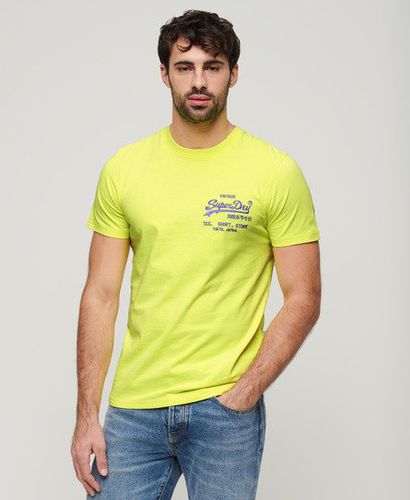 Herren Neonfarbenes T-Shirt mit Vintage-Logo - Größe: Xxxl - Superdry - Modalova