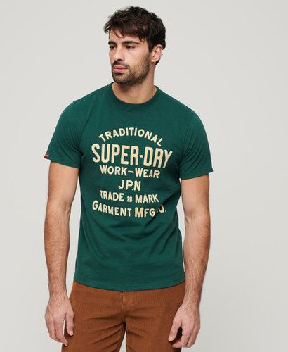Herren Workwear Flock T-Shirt mit Grafik - Größe: Xxxl - Superdry - Modalova