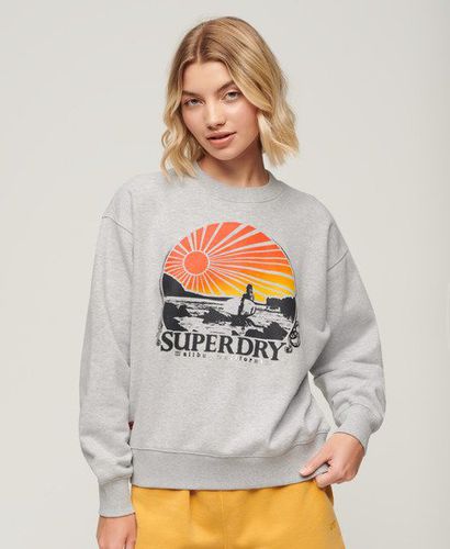 Women's Travel Souvenir Loose Sweatshirt / Flake Marl - Size: 12 - Superdry - Modalova