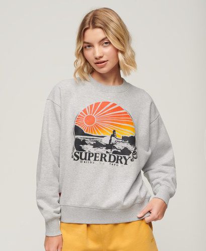 Women's Travel Souvenir Loose Sweatshirt Grey / Flake Grey Marl - Size: 8 - Superdry - Modalova